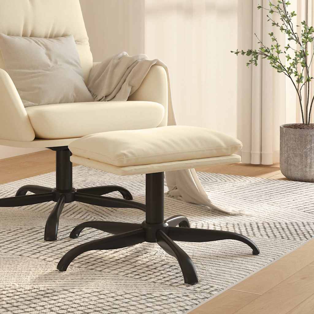 Vidaxl voetenbank 60x60x36 cm stof crèmekleurig
