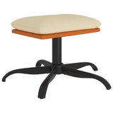 Vidaxl voetenbank 60x60x36 cm stof en kunstleer crèmekleurig