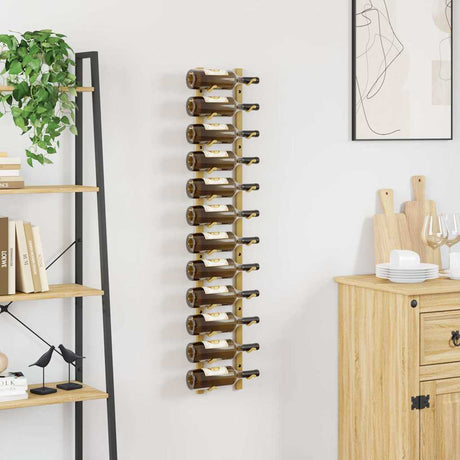 Vidaxl wijnrek voor 12 flessen wandmontage ijzer goudkleurig