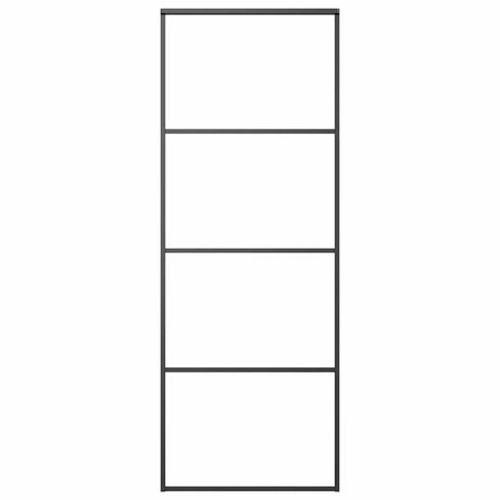 VIDAXL -Schiebetür 76x205 cm mattes ESG -Glas und Aluminiumschwarz