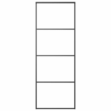 VIDAXL -Schiebetür 76x205 cm mattes ESG -Glas und Aluminiumschwarz