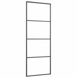VIDAXL -Schiebetür 76x205 cm mattes ESG -Glas und Aluminiumschwarz
