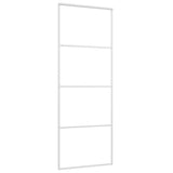 Vidaxx Schiebetür 76x205 cm ESG-Glas und Aluminium weiß