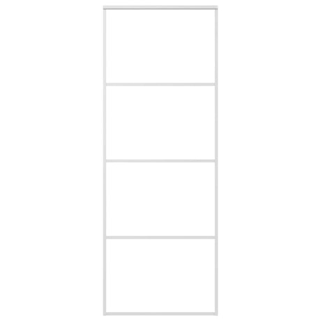 Vidaxl Schiebetür 76x205 cm mattes ESG -Glas und Aluminium weiß