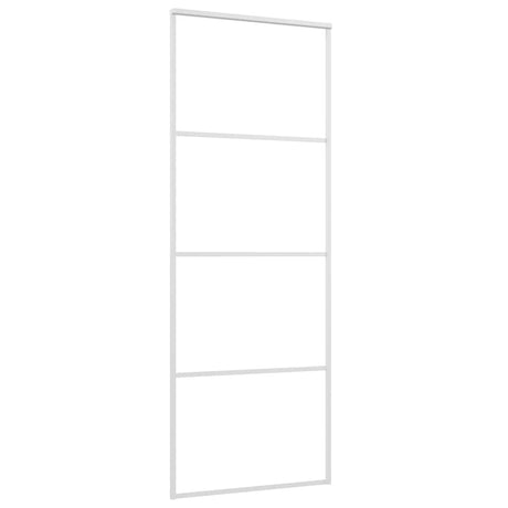 Vidaxl Schiebetür 76x205 cm mattes ESG -Glas und Aluminium weiß