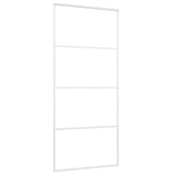 Vidaxx Schiebetür 90x205 cm ESG-Glas matt und Aluminium weiß