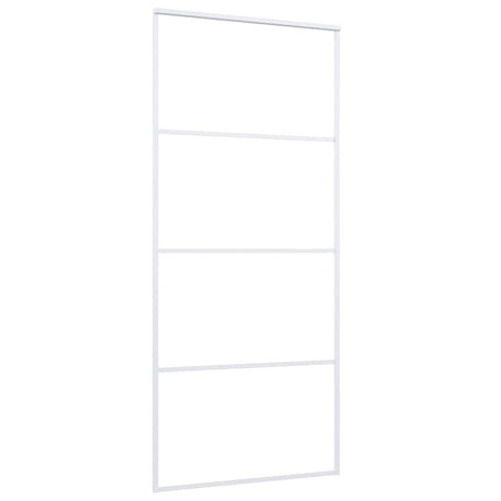 Vidaxx Schiebetür 90x205 cm ESG-Glas matt und Aluminium weiß