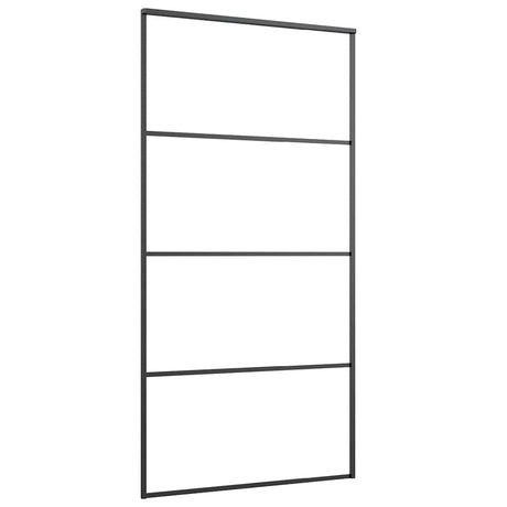 VIDAXL -Schiebetür 102,5 x 205 cm mattes ESG -Glas und Aluminiumschwarz