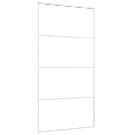 VIDAXL -Schiebetür 102,5 x 205 cm ESG -Glas und Aluminium weiß