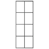 Vidaxl Schiebetür 76x205 cm ESG -Glas und Aluminiumschwarz