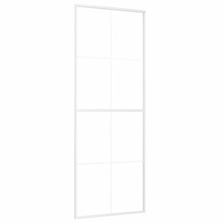 Vidaxl Schiebetür 76x205 cm ESG -Glas und Aluminium weiß
