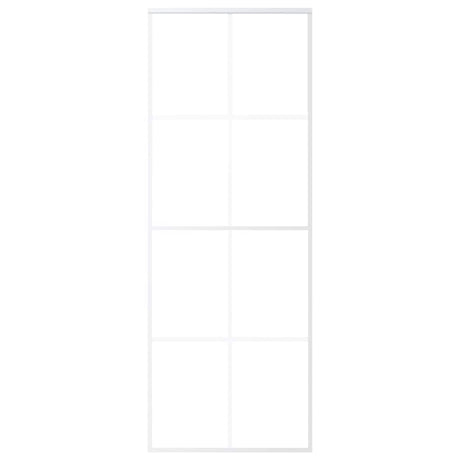 Vidaxl Schiebetür 76x205 cm ESG -Glas und Aluminium weiß