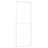 Vidaxl Schiebetür 76x205 cm mattes ESG -Glas und Aluminium weiß