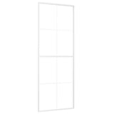 Vidaxl Schiebetür 76x205 cm mattes ESG -Glas und Aluminium weiß