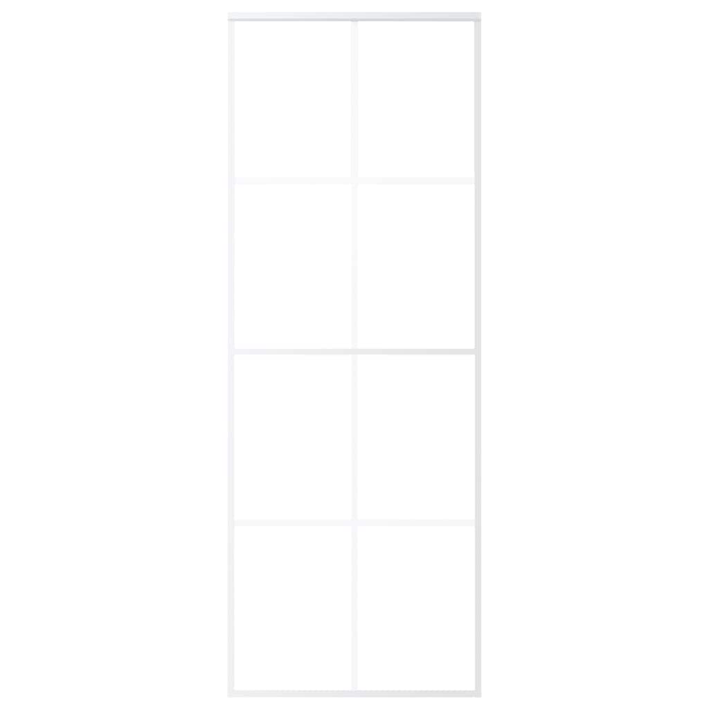 Vidaxl Schiebetür 76x205 cm mattes ESG -Glas und Aluminium weiß