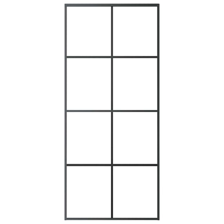 Vidaxl Schiebetür 90x205 cm ESG -Glas und Aluminiumschwarz