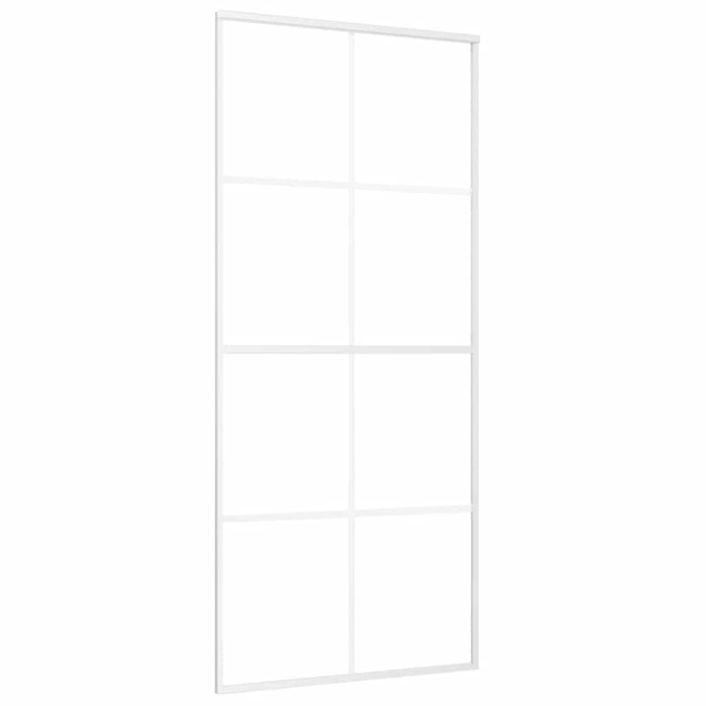 Vidaxx Schiebetür 90x205 cm ESG-Glas und Aluminium weiß