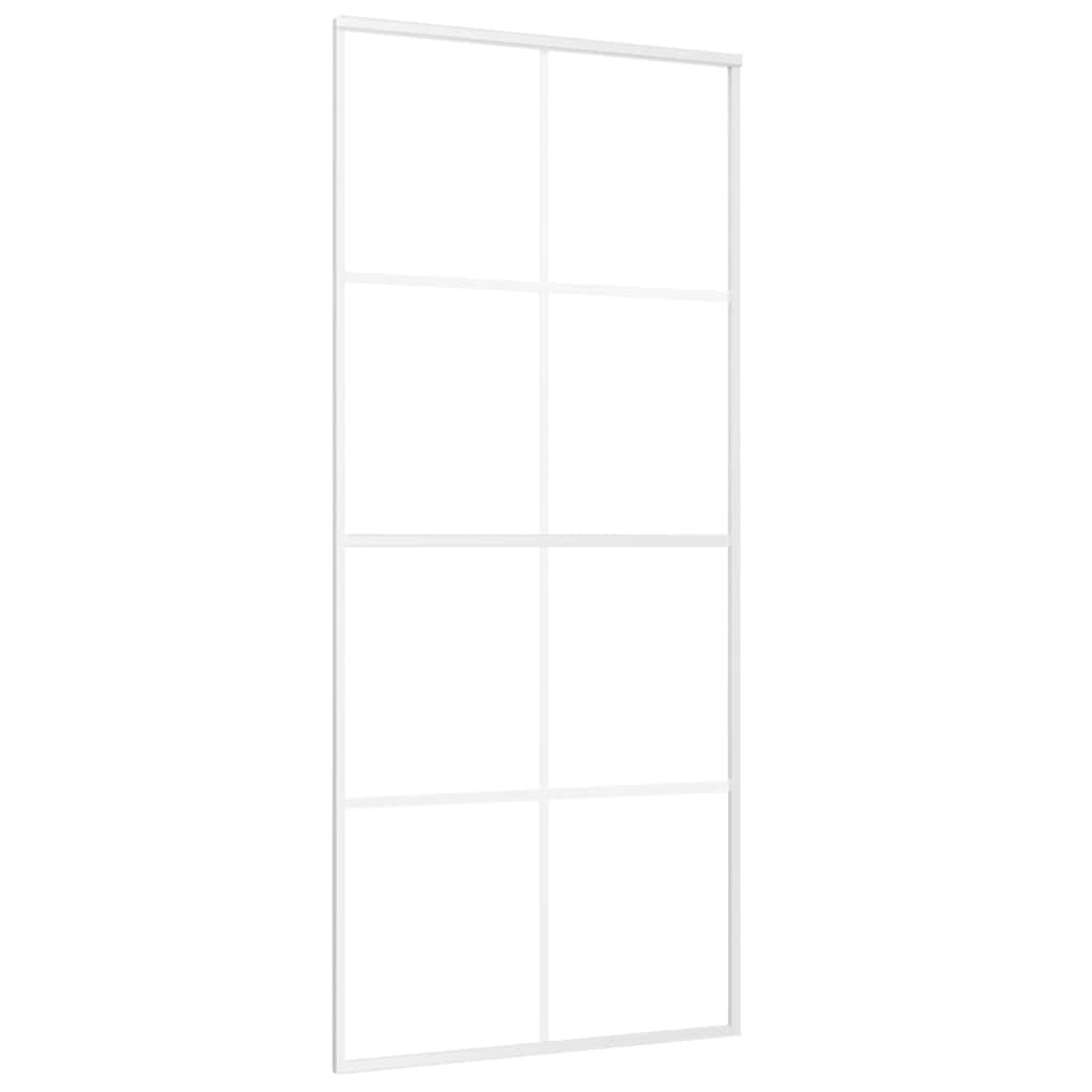 Vidaxx Schiebetür 90x205 cm ESG-Glas und Aluminium weiß