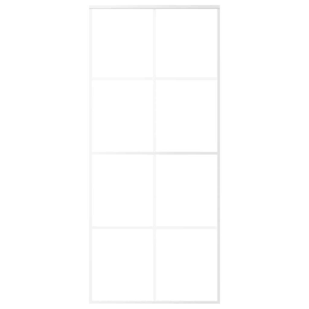 Vidaxx Schiebetür 90x205 cm ESG-Glas und Aluminium weiß
