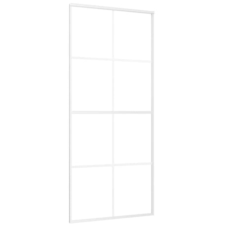 Vidaxl Schiebetür 90x205 cm mattes ESG -Glas und Aluminium weiß