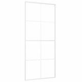 Vidaxl Schiebetür 90x205 cm mattes ESG -Glas und Aluminium weiß