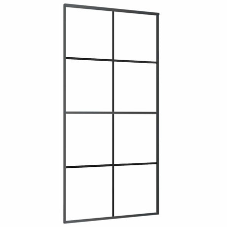 VIDAXL -Schiebetür 102,5 x 205 cm ESG -Glas und Aluminiumschwarz
