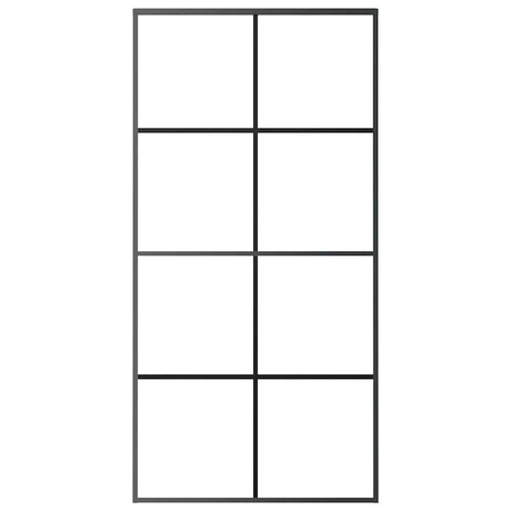 VIDAXL -Schiebetür 102,5 x 205 cm ESG -Glas und Aluminiumschwarz