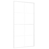 VIDAXL -Schiebetür 102,5 x 205 cm ESG -Glas und Aluminium weiß