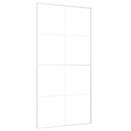 VIDAXL -Schiebetür 102,5 x 205 cm ESG -Glas und Aluminium weiß