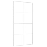 VIDAXL -Schiebetür 102,5 x 205 cm ESG -Glas und Aluminium weiß