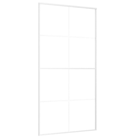 VIDAXL -Schiebetür 102,5 x 205 cm ESG -Glas und Aluminium weiß