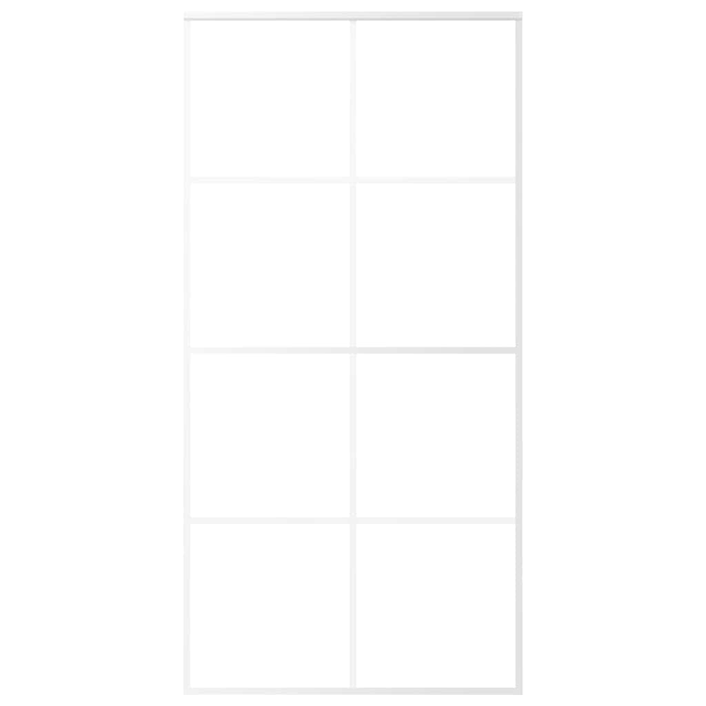 VIDAXL -Schiebetür 102,5 x 205 cm ESG -Glas und Aluminium weiß