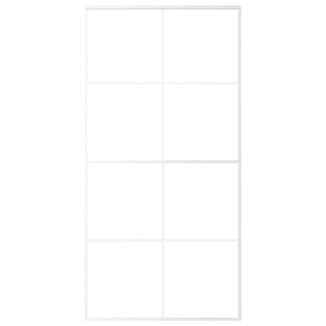 VIDAXL -Schiebetür 102,5 x 205 cm ESG -Glas und Aluminium weiß