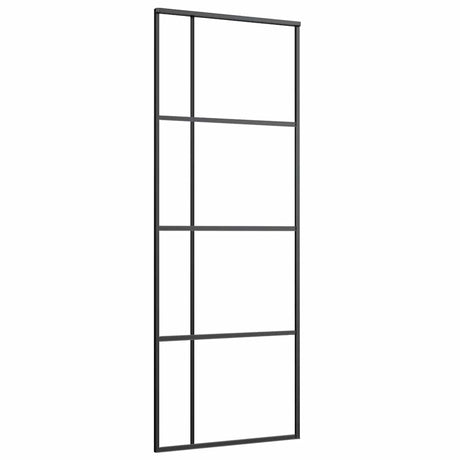 VIDAXL -Schiebetür 76x205 cm mattes ESG -Glas und Aluminiumschwarz