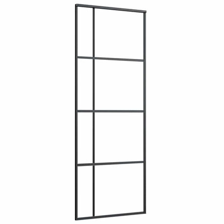 VIDAXL -Schiebetür 76x205 cm mattes ESG -Glas und Aluminiumschwarz
