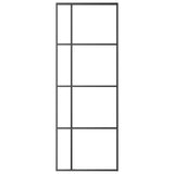 VIDAXL -Schiebetür 76x205 cm mattes ESG -Glas und Aluminiumschwarz