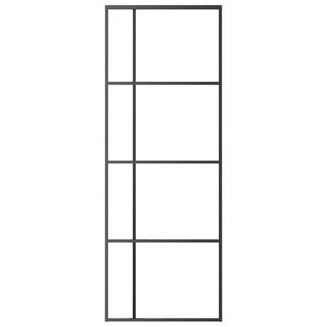 VIDAXL -Schiebetür 76x205 cm mattes ESG -Glas und Aluminiumschwarz