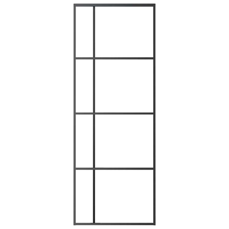 VIDAXL -Schiebetür 76x205 cm mattes ESG -Glas und Aluminiumschwarz