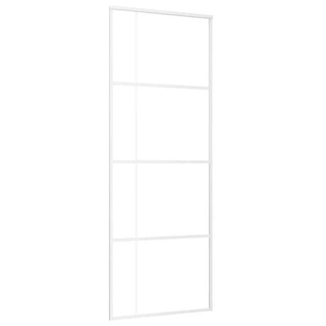 Vidaxl Schiebetür 76x205 cm ESG -Glas und Aluminium weiß