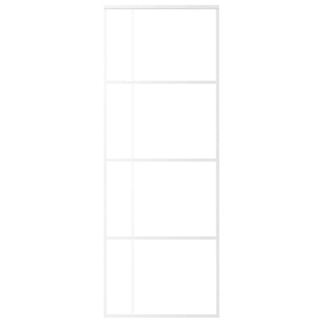 Vidaxl Schiebetür 76x205 cm ESG -Glas und Aluminium weiß