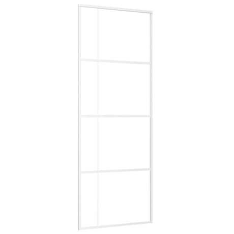 Vidaxl Schiebetür 76x205 cm mattes ESG -Glas und Aluminium weiß