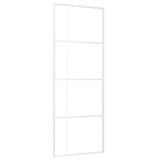 Vidaxl Schiebetür 76x205 cm mattes ESG -Glas und Aluminium weiß