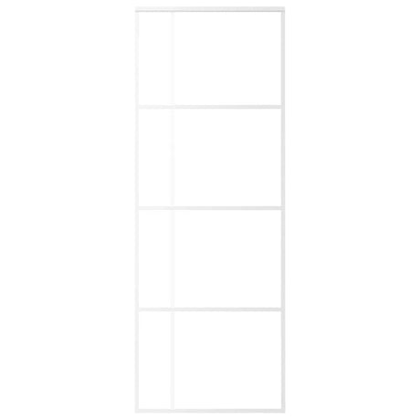 Vidaxl Schiebetür 76x205 cm mattes ESG -Glas und Aluminium weiß
