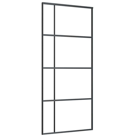 Vidaxl Schiebetür 90x205 cm ESG -Glas und Aluminiumschwarz