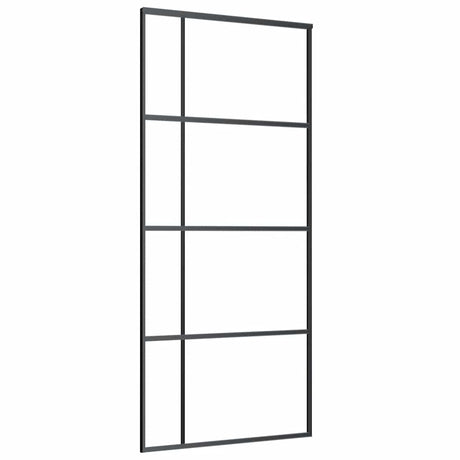 Vidaxl Schiebetür 90x205 cm mattes ESG -Glas und Aluminiumschwarz