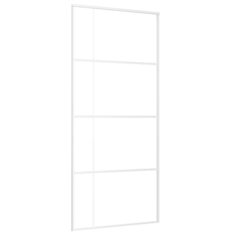 Vidaxl Schiebetür 90x205 cm ESG -Glas und Aluminium weiß