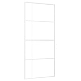 Vidaxl Schiebetür 90x205 cm ESG -Glas und Aluminium weiß