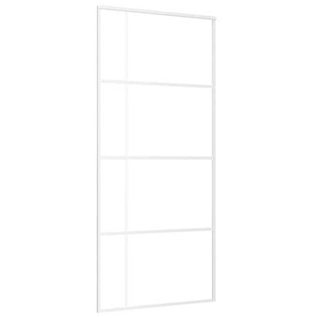 Vidaxl Schiebetür 90x205 cm ESG -Glas und Aluminium weiß