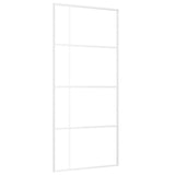 Vidaxl Schiebetür 90x205 cm mattes ESG -Glas und Aluminium weiß