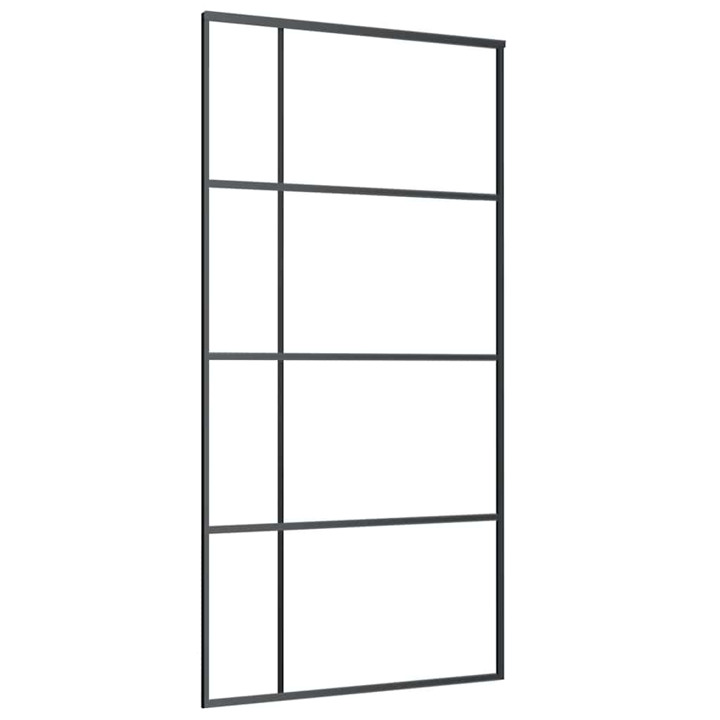 VIDAXL -Schiebetür 102,5 x 205 cm ESG -Glas und Aluminiumschwarz